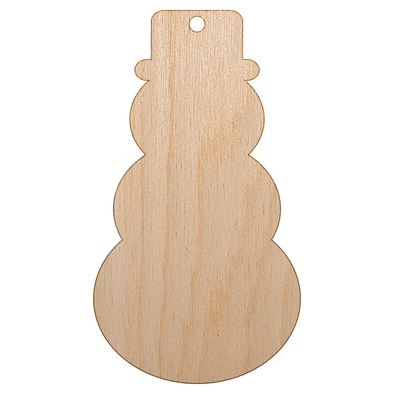 Snowman Winter Christmas Solid Unfinished Craft Wood Holiday Christmas Tree DIY Pre-Drilled Ornament